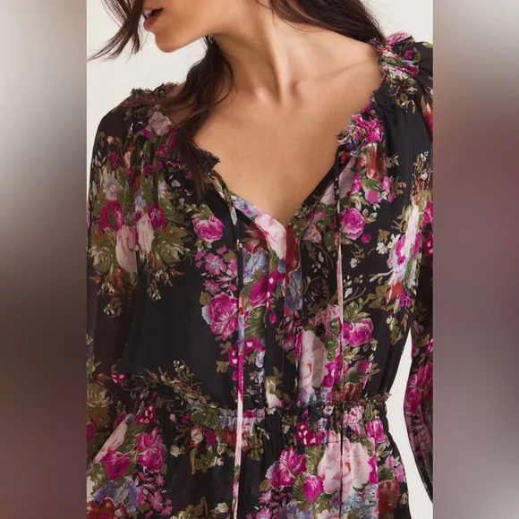 NWT LoveShackFancy Popover Dress In Midnight Muse